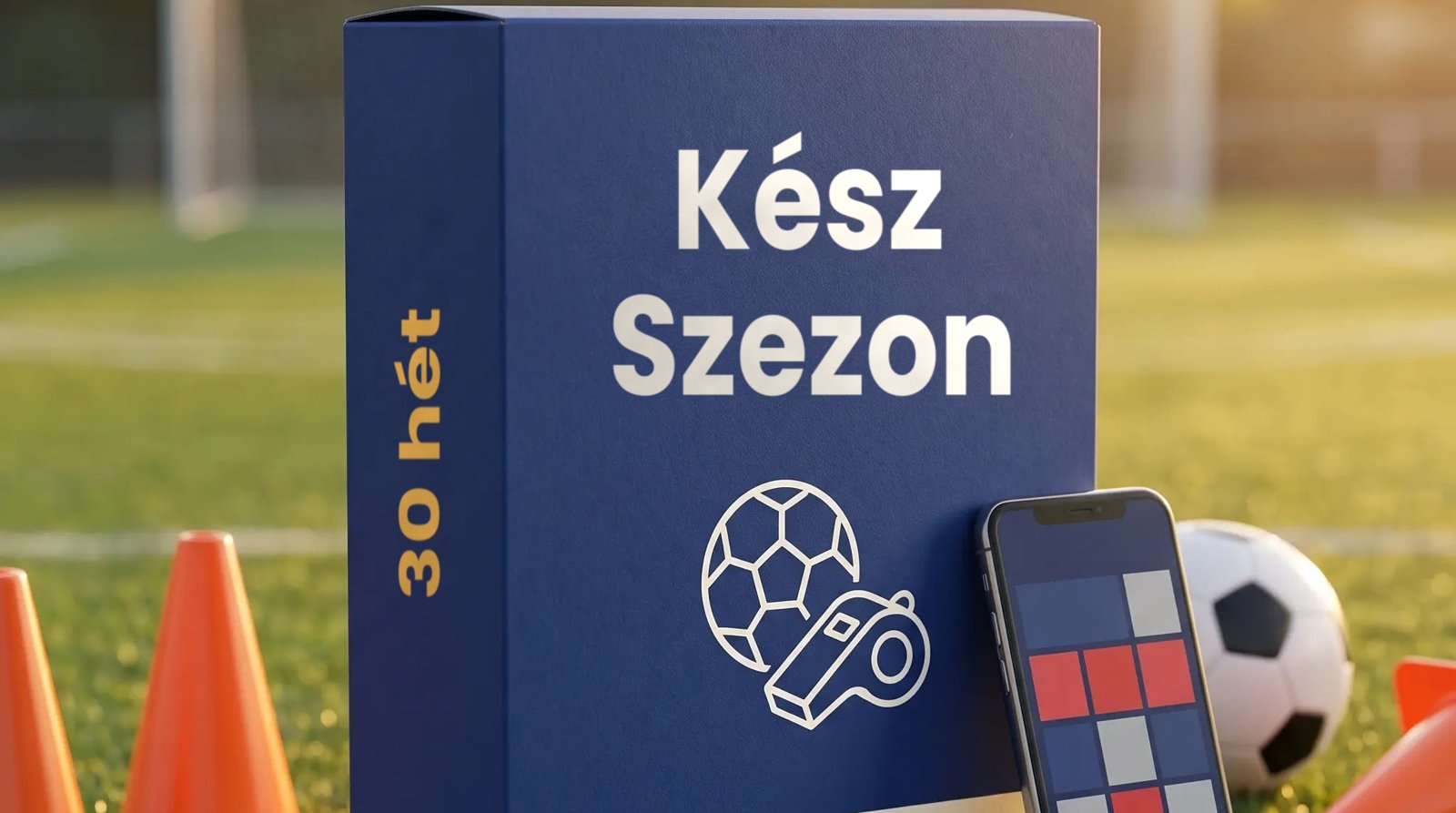 Szezontervező az asztalon a pálya mellett